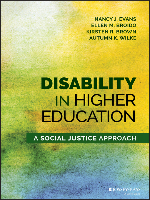 Title details for Disability in Higher Education by Nancy J. Evans - Available